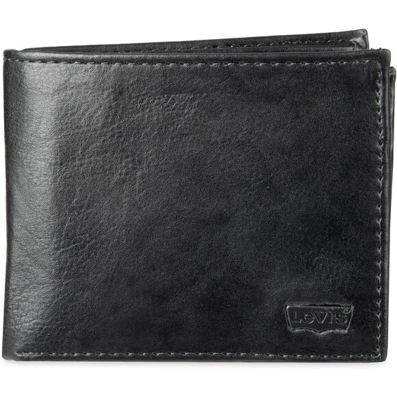 Men Black Extra Capacity Slimfold Wallet with Multiple Card Slots and ID Window - Picture 1 of 8